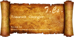 Tomanek Csongor névjegykártya